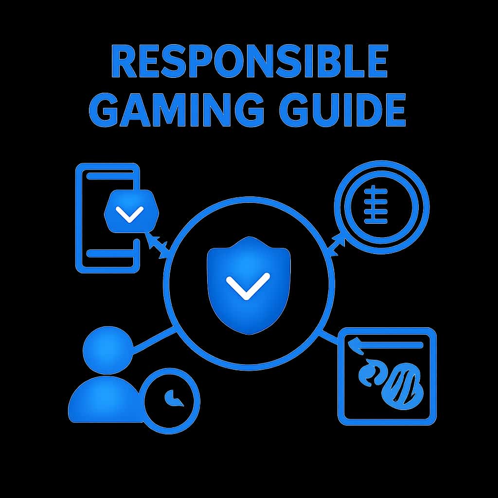 An educational illustration summarizing the DK Win Responsible Gaming principles.