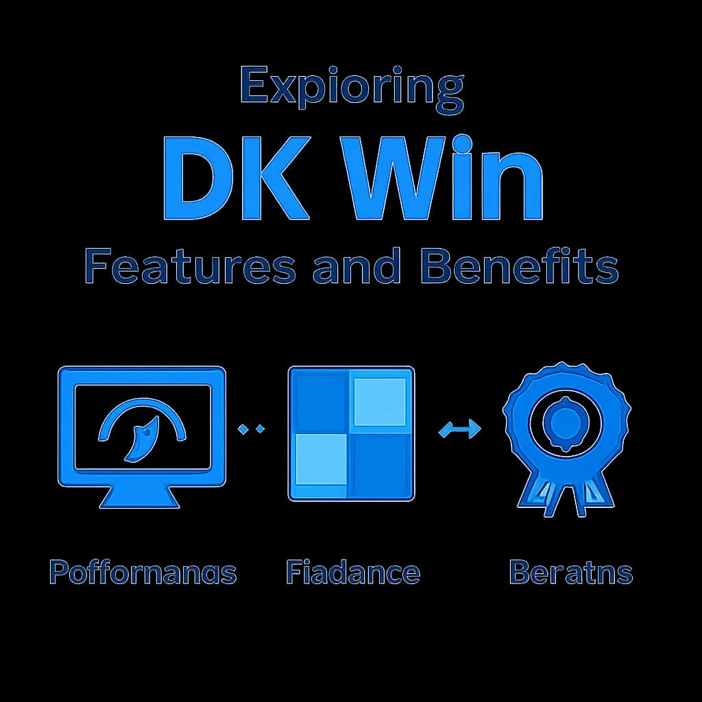 An educational illustration outlining the features of DK Win.