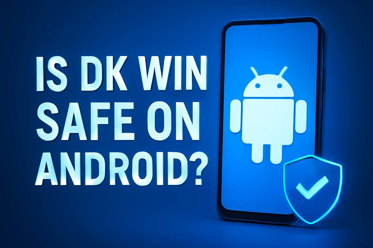 An informational graphic regarding the safety of the DK Win app on Android devices.