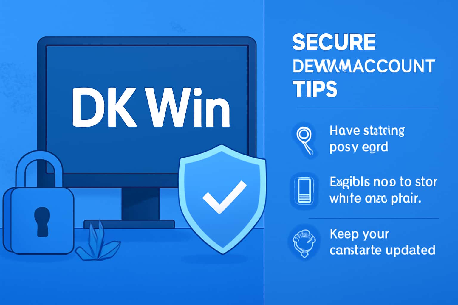 Informational graphic showcasing DK Win account security tips.