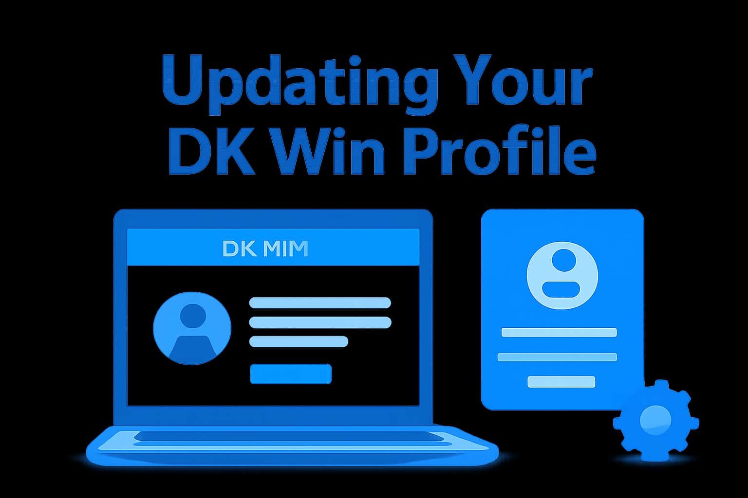 An informative scene regarding the process of updating a DK Win profile.