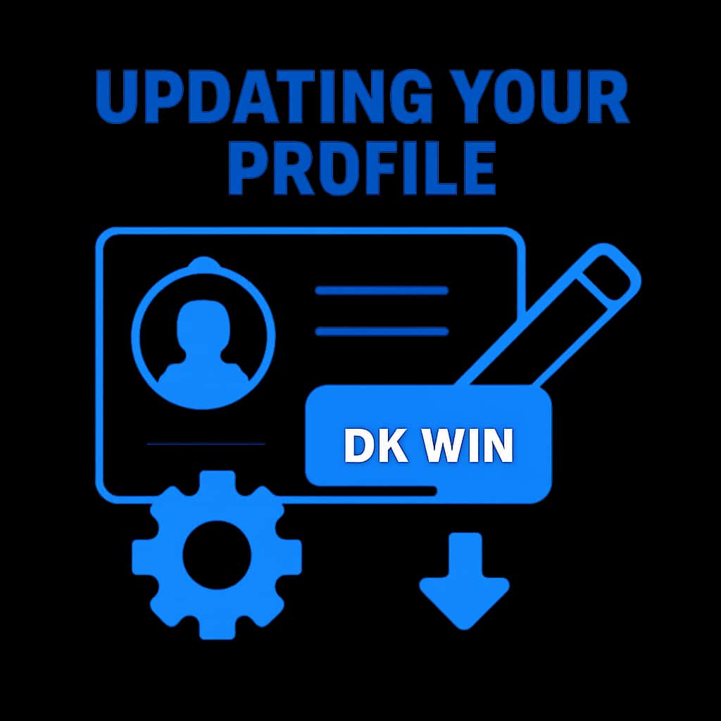 A diagram detailing the steps to update a DK Win profile.
